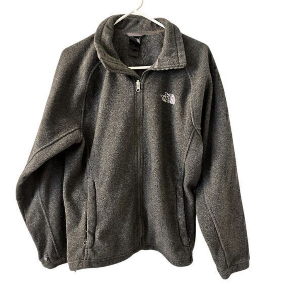 The North Face Mens Dark Grey Full Zip Up Fleece Pockets‎ Jacket Size S